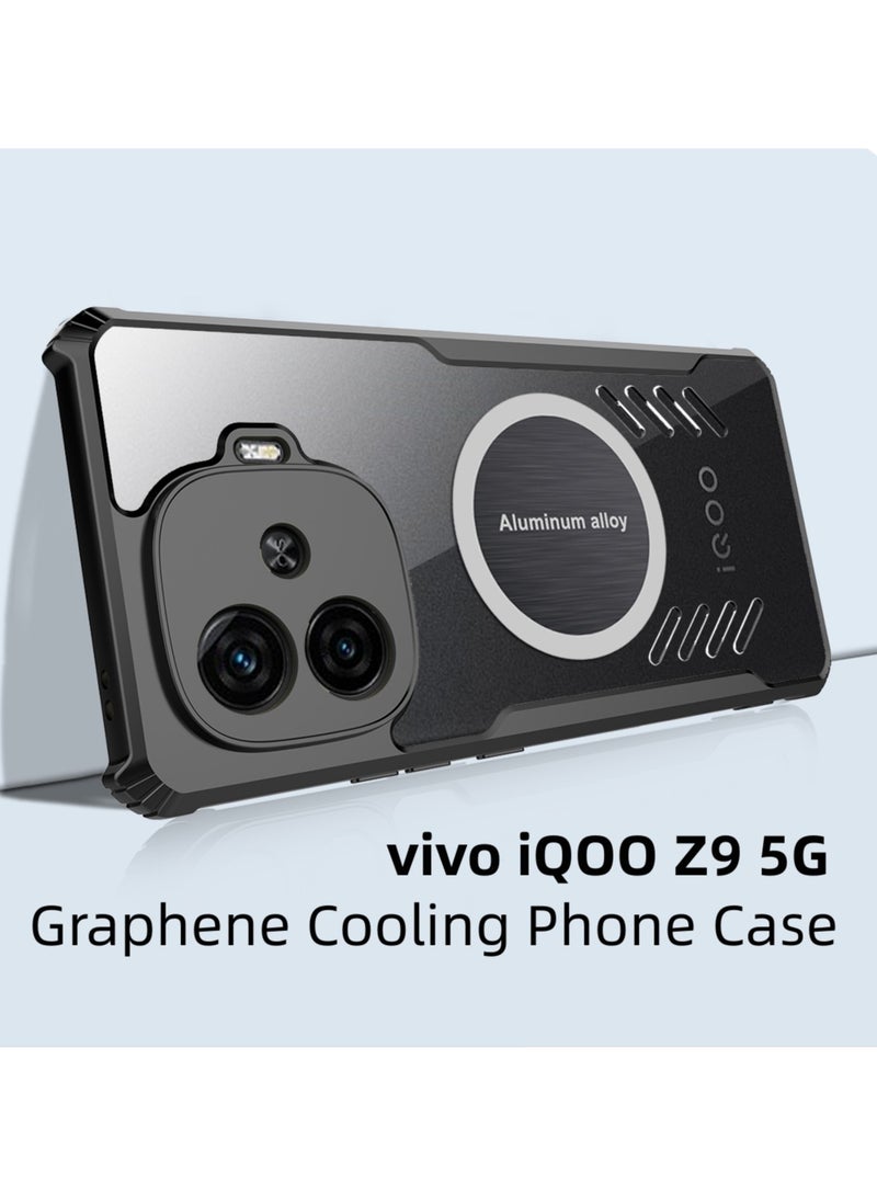 【1+1 Sets】 For vivo iQOO Z9 5G Case  Screen Protector Magnetic Suction Car Phone Cover with Cooling and Anti Drop Function Tempered Glass Screen Protector - Image 3